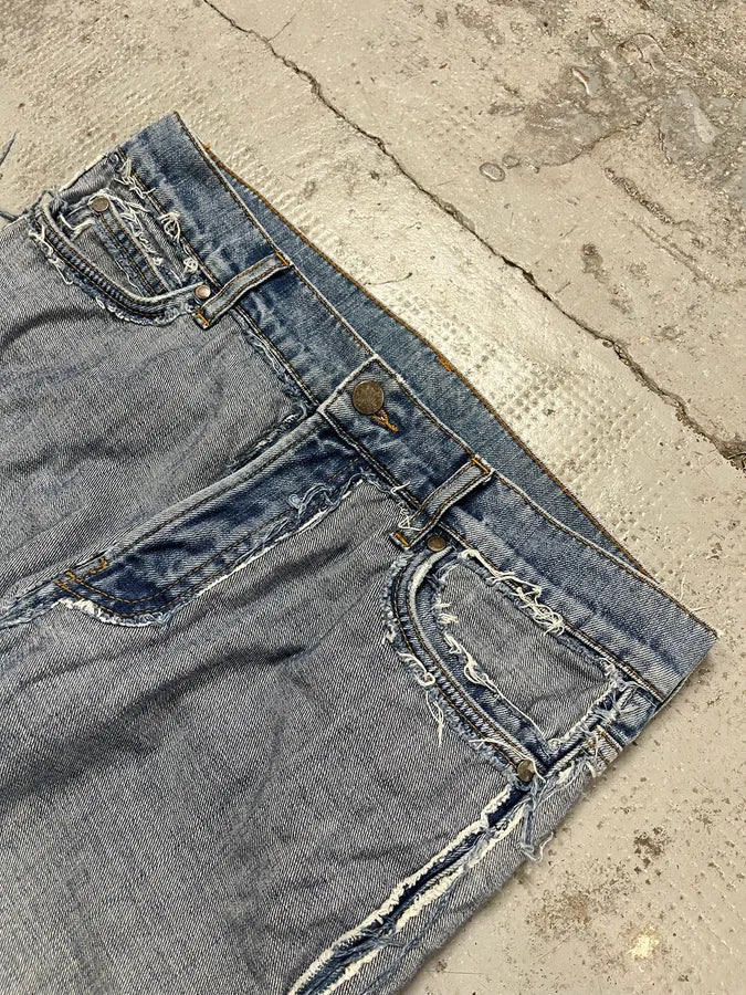 SS2005 Maison Margiela H&M Reissue Blue Distressed Denim Jeans - Image 7