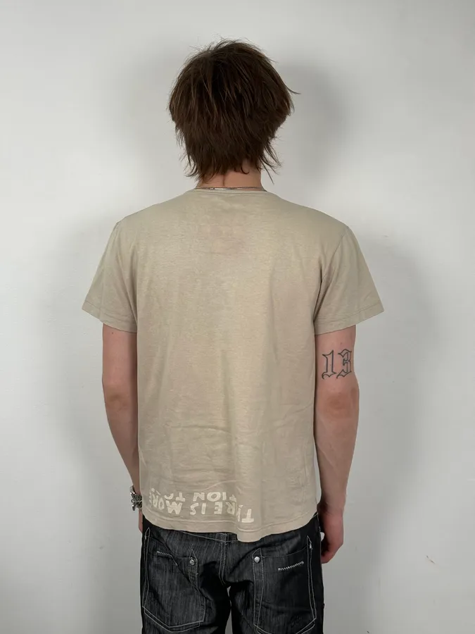 SS2005 Maison Martin Margiela Poem V Neck Grey T-Shirt - Image 3