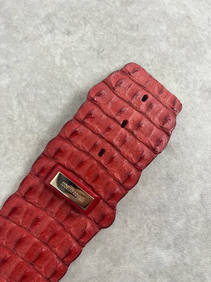 SS2005 Roberto Cavalli Pink Crocodile Leather Belt - Image 7