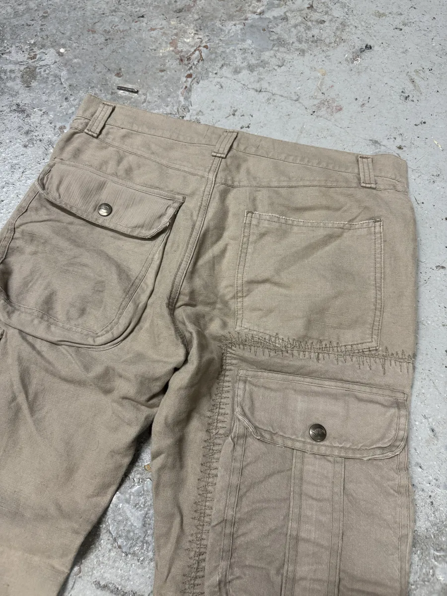 SS2006 Cavalli Beige Multi Pockets Cargo Gun Pants - Image 6
