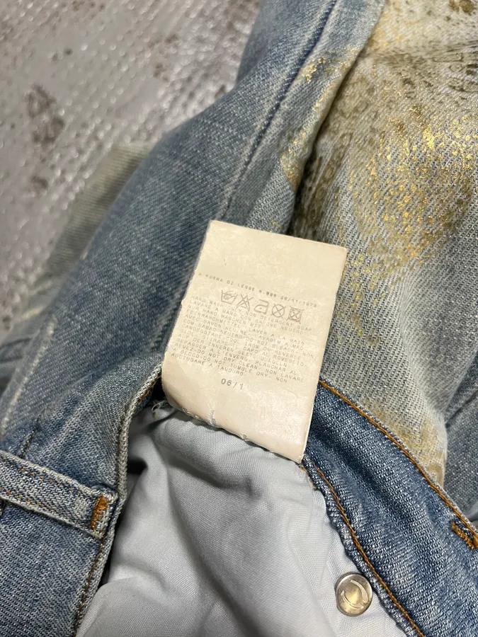 SS2006 Cavalli Gold Embellished Light Blue Distressed Jeans - Image 14