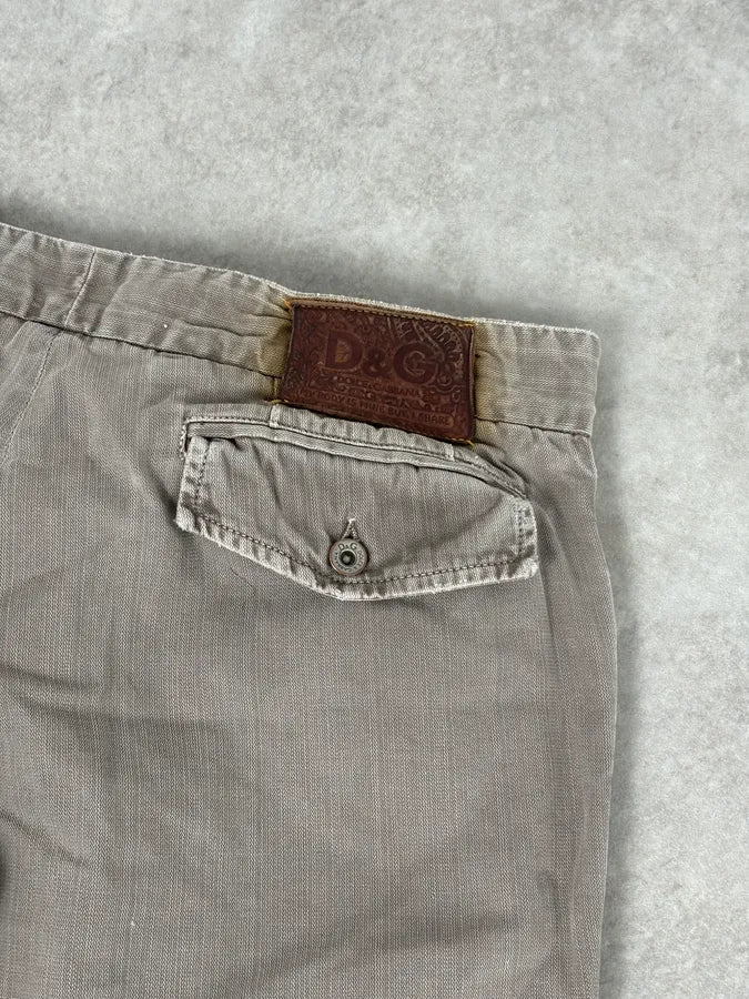 SS2006 Dolce & Gabbana Beige Cozy Cotton Pants - Image 8