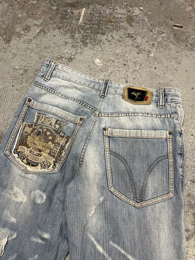 SS2006 Dolce & Gabbana Blue Denim Rebel Jeans - Image 6
