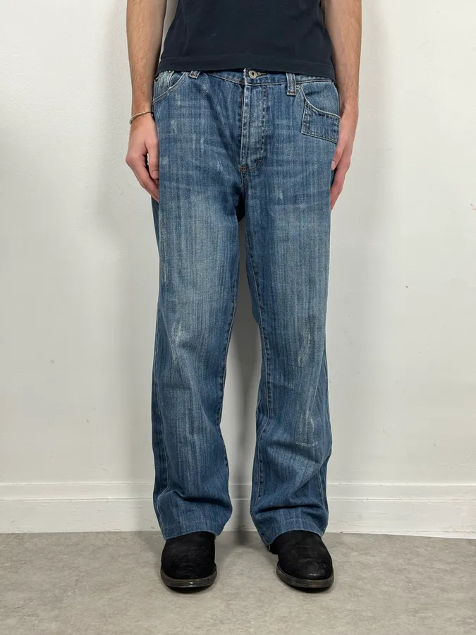 SS2006 Dolce & Gabbana Blue Denim Wide Jeans