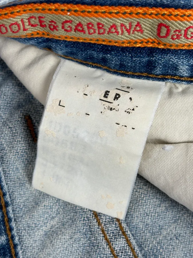 SS2006 Dolce & Gabbana Blue Destroyed Denim Jeans - Image 12