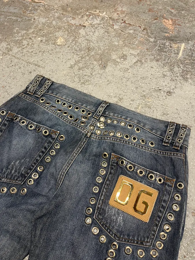 SS2006 Dolce & Gabbana Blue Eyled Denim Jeans - Image 11