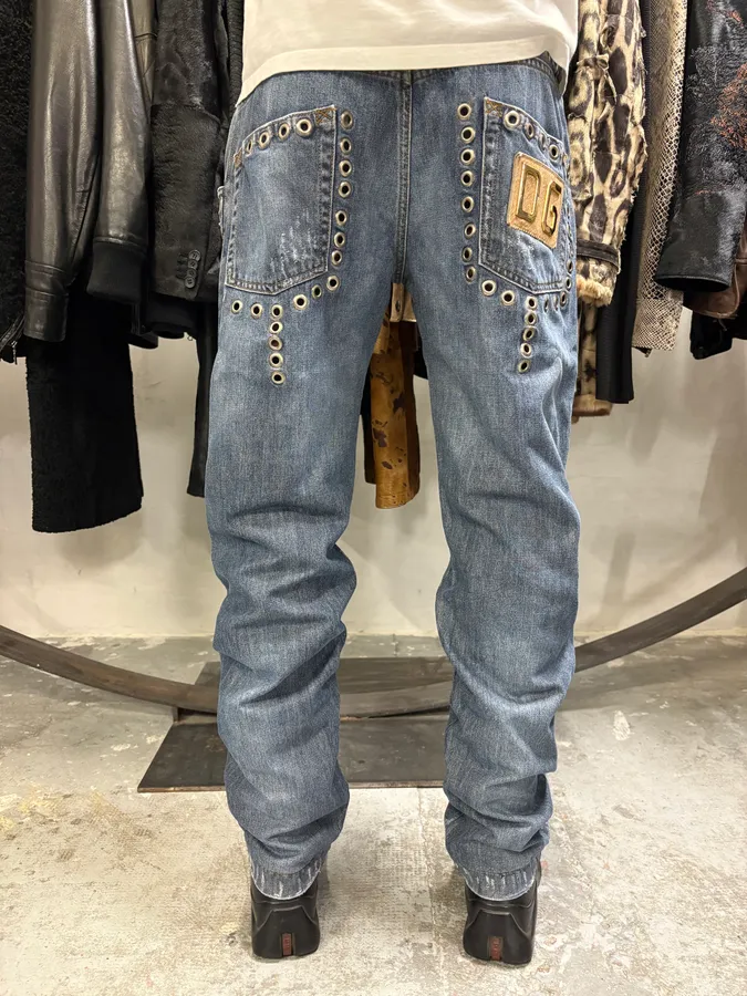 SS2006 Dolce & Gabbana Blue Eyled Denim Jeans - Image 5