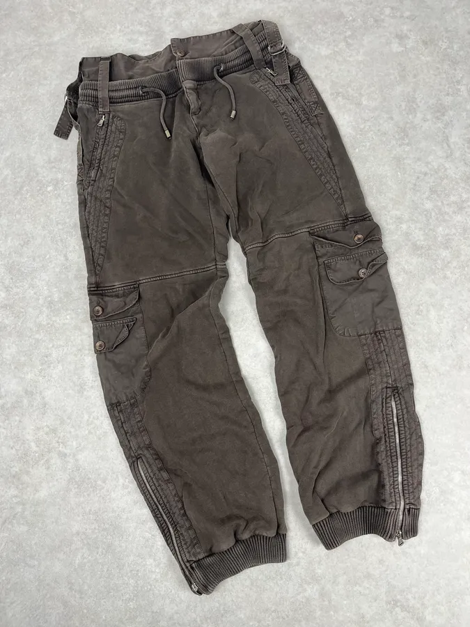 SS2006 Dolce & Gabbana Brown Cargo Jogger Pants - Image 5