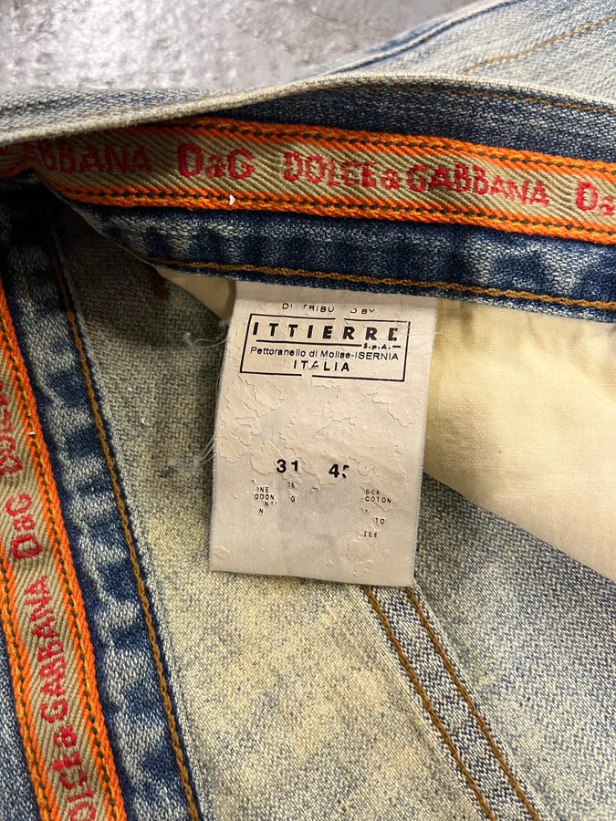 SS2006 Dolce & Gabbana Distressed Blue Denim Jeans - Image 10
