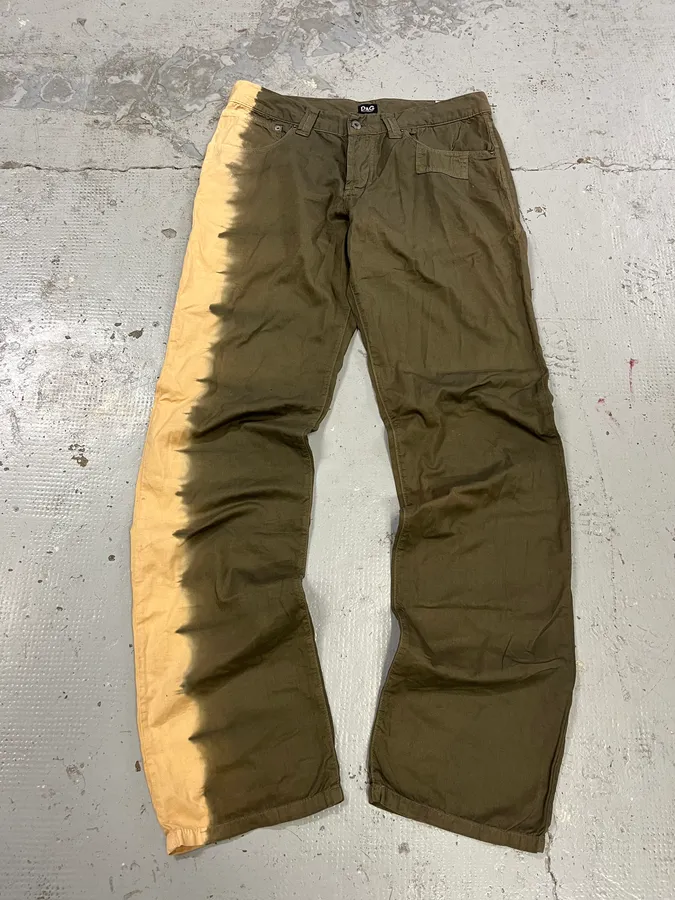 SS2006 Dolce & Gabbana Gradient Green & Yellow Pants