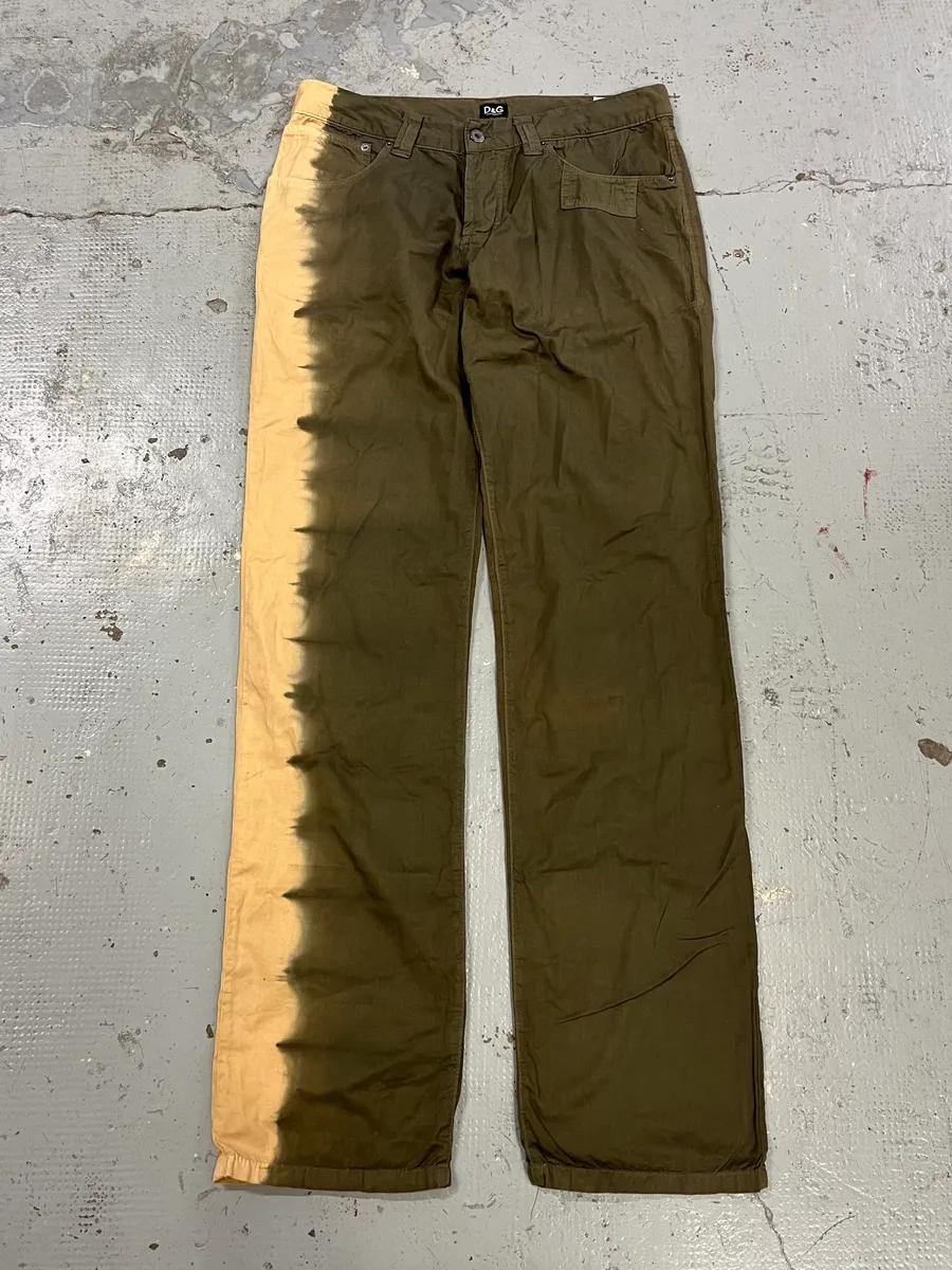 SS2006 Dolce & Gabbana Gradient Green & Yellow Pants - Image 5