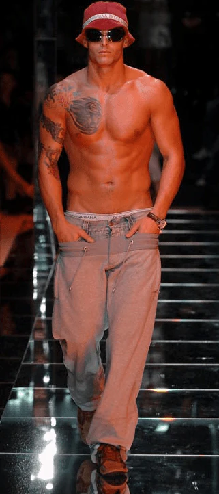 SS2006 Dolce & Gabbana Hybrid Denim Grey Jogger Pants - Image 3