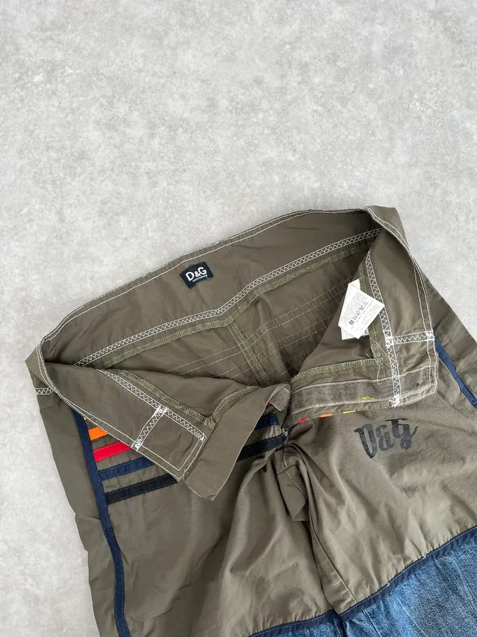 SS2006 Dolce & Gabbana Khaki Hybrid Cargo Denim Shorts - Image 10