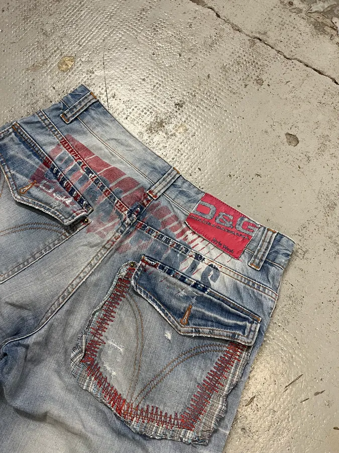 SS2006 Dolce & Gabbana Light Blue Denim Cargo Shorts - Image 9