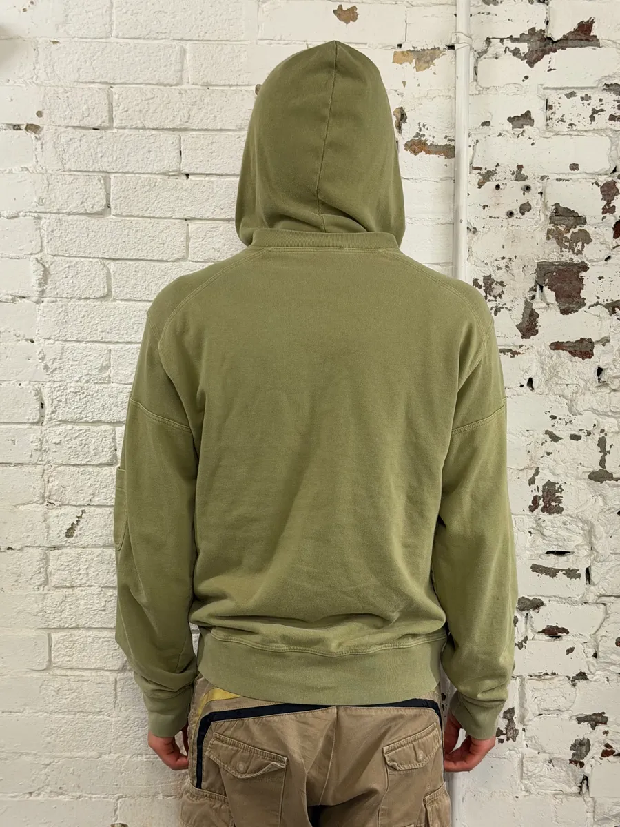 SS2006 Dolce & Gabbana Logo Khaki Zip-Up Hoodie - Image 2