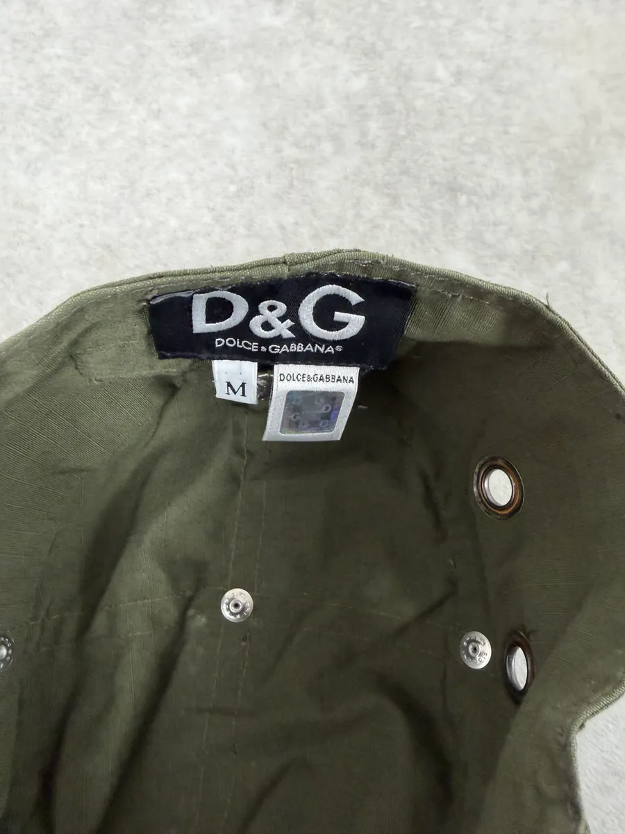 SS2006 Dolce & Gabbana Utility Green Military Cap - Image 6