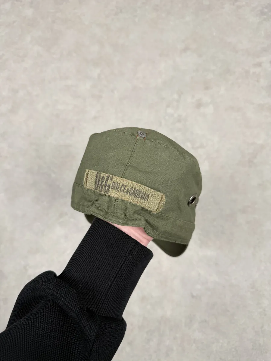SS2006 Dolce & Gabbana Utility Green Military Cap - Image 4