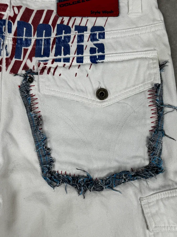 SS2006 Dolce & Gabbana White Tagged Sport Cargo Shorts - Image 8