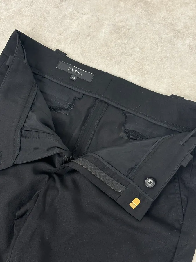 SS2006 Gucci Black Cotton Classy Pants by Frida Giannini - Image 10
