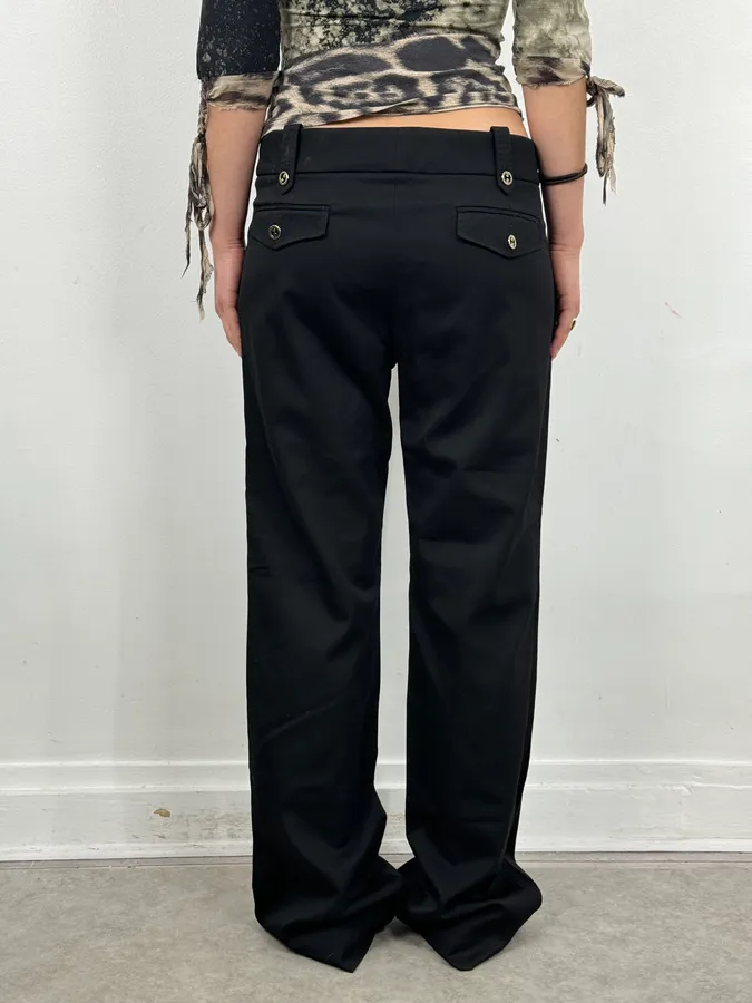 SS2006 Gucci Black Cotton Classy Pants by Frida Giannini - Image 4