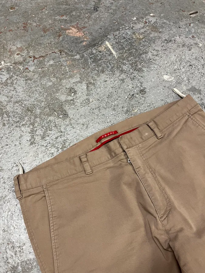 SS2006 Prada Beige Relaxed Regular Pants - Image 7