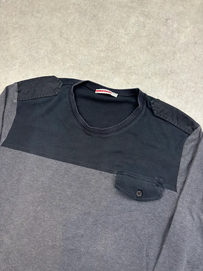 SS2006 Prada Black Contrast Pocket Longsleeve - Image 4