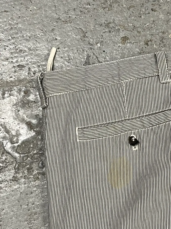 SS2006 Prada Grey/White Striped Chinos Cotton Minimalist Size 52 - Image 13