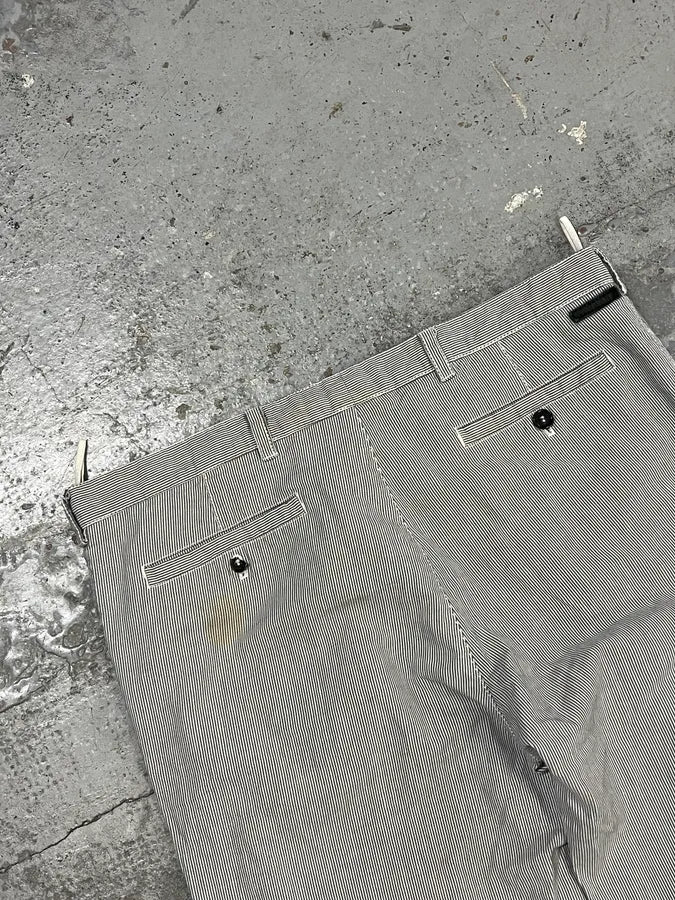 SS2006 Prada Grey/White Striped Chinos Cotton Minimalist Size 52 - Image 8