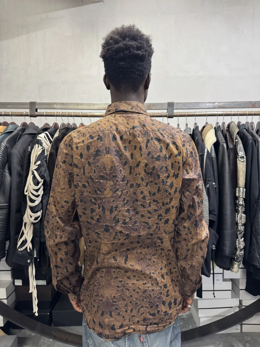 SS2006 Prada Leopard Print Brown Mafia Shirt - Image 3