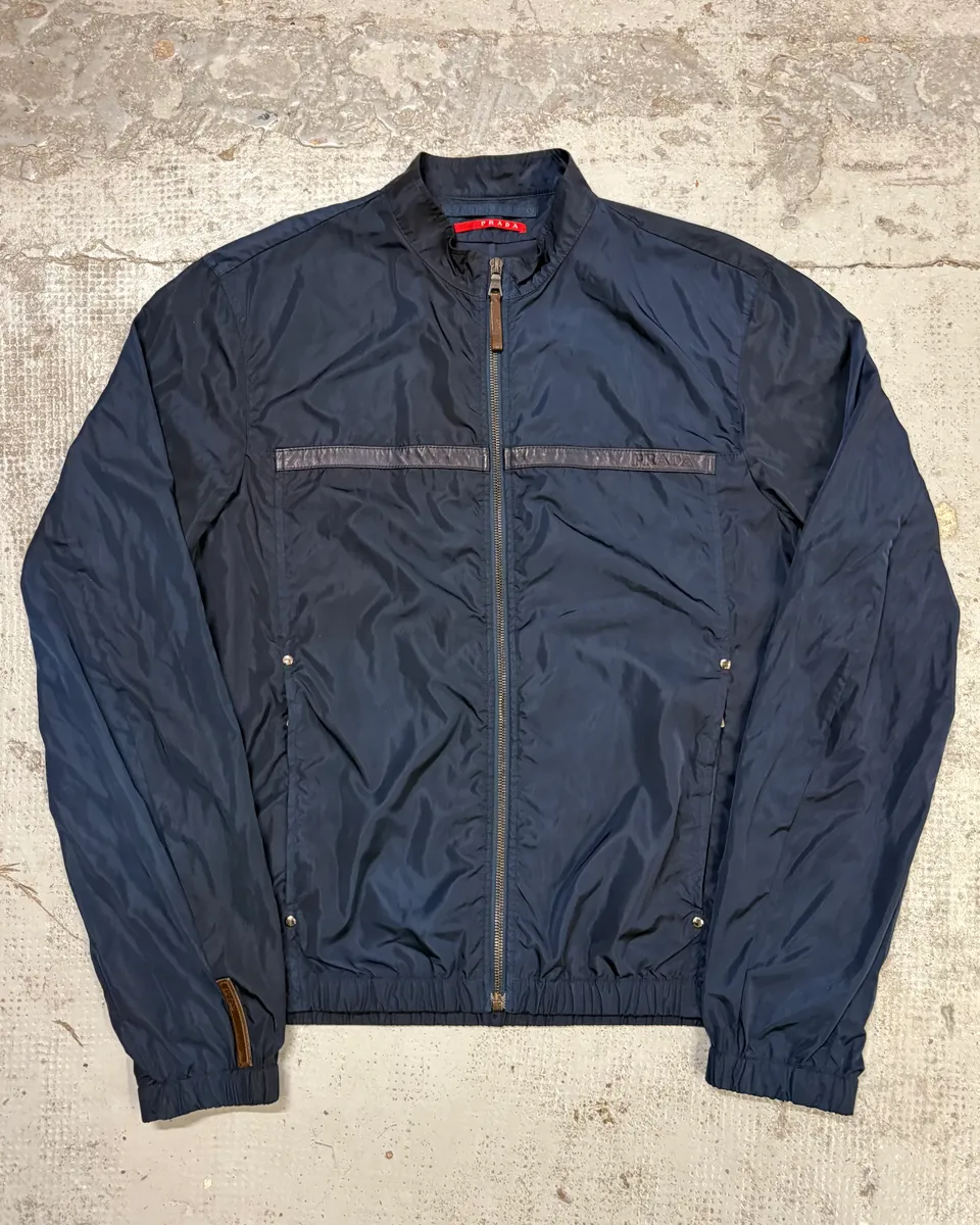 SS2006 Prada Navy Nylon Windbreaker Light Jacket