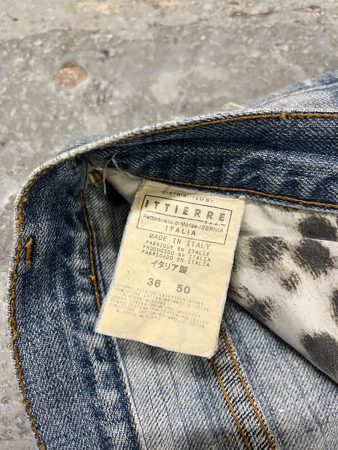 SS2007 Cavalli Blue Distressed Tiger Denim Jeans - Image 13