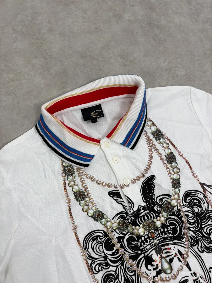 SS2007 Cavalli White Trompe L’Œeil Necklaces Polo - Image 5