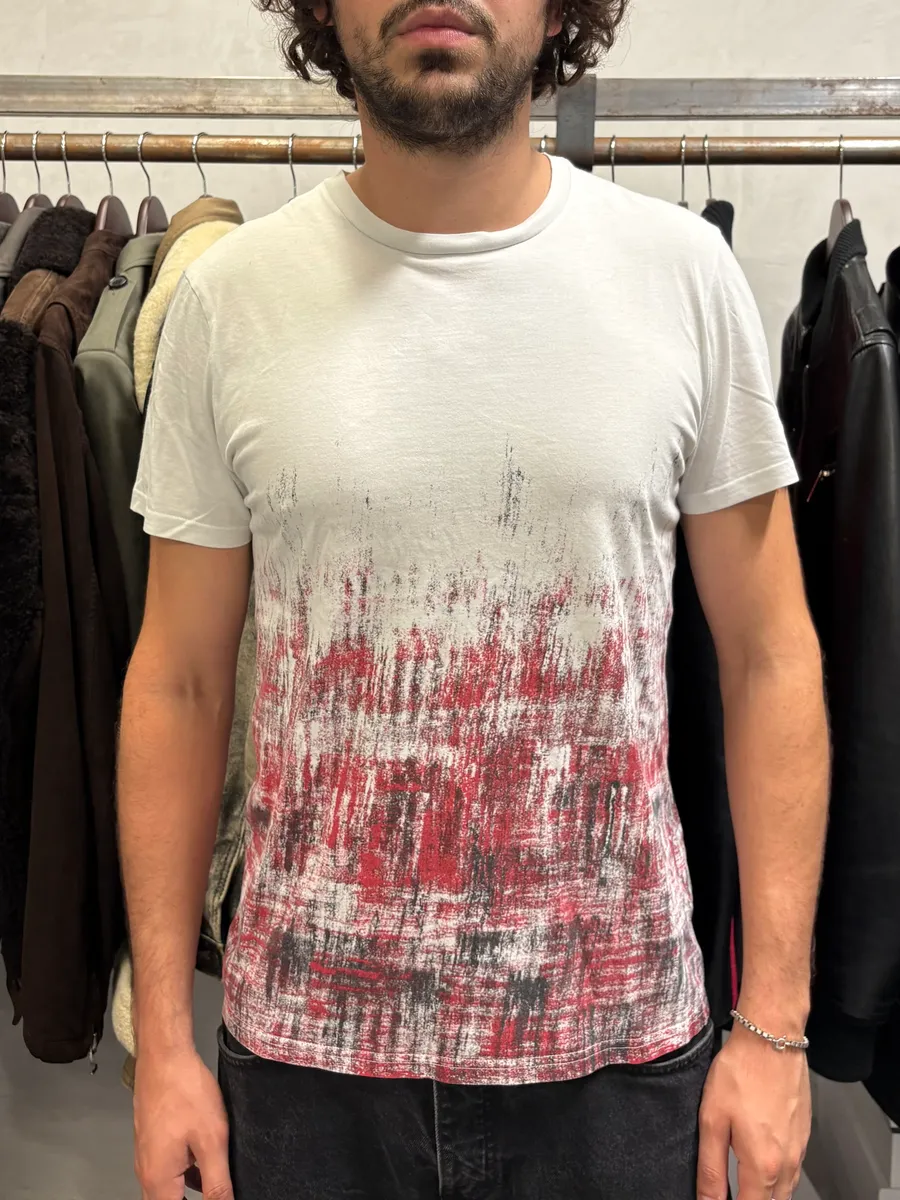 SS2007 Dior White Painted Effect Contemporary T-Shirt - Image 2