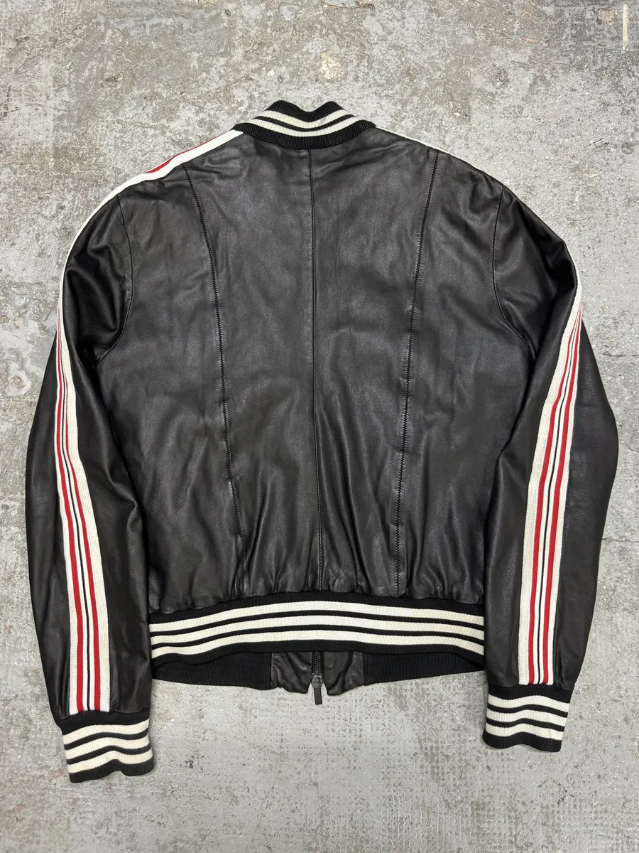 SS2007 Emporio Armani Black Multi Zips Racing Leather Jacket - Image 3