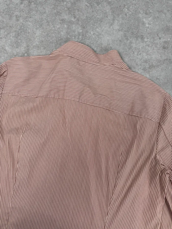 SS2007 Gucci Apricot Officer Collar Striped Shirt by Frida Giannini - Image 6