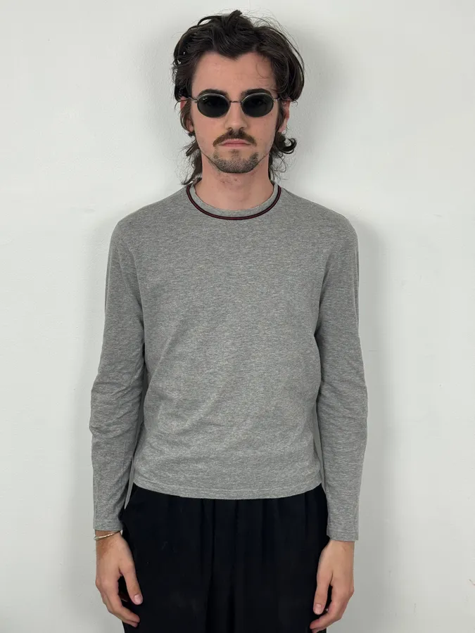 SS2007 Gucci Grey Minimalist Longsleeve T-Shirt - Image 2