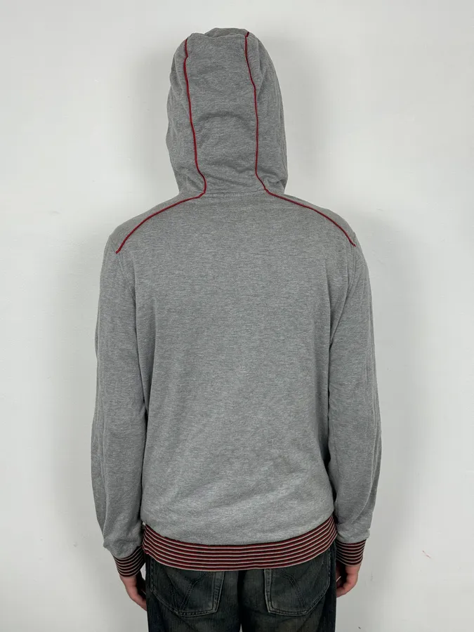 SS2007 Gucci Grey Striped Hooded Sweater - Image 3