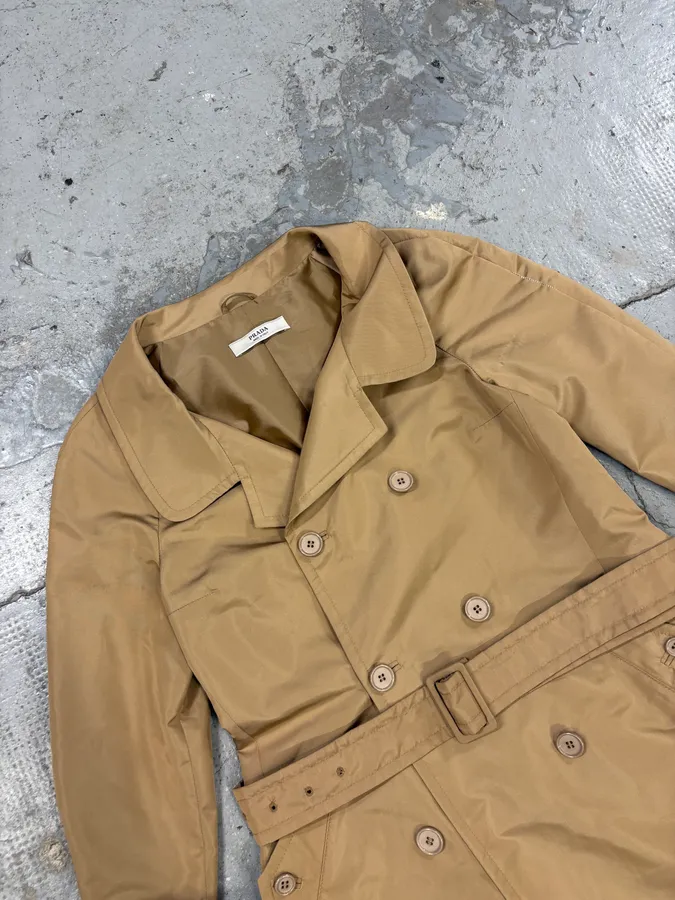 SS2007 Prada Beige Trench Coat Jacket - Image 4