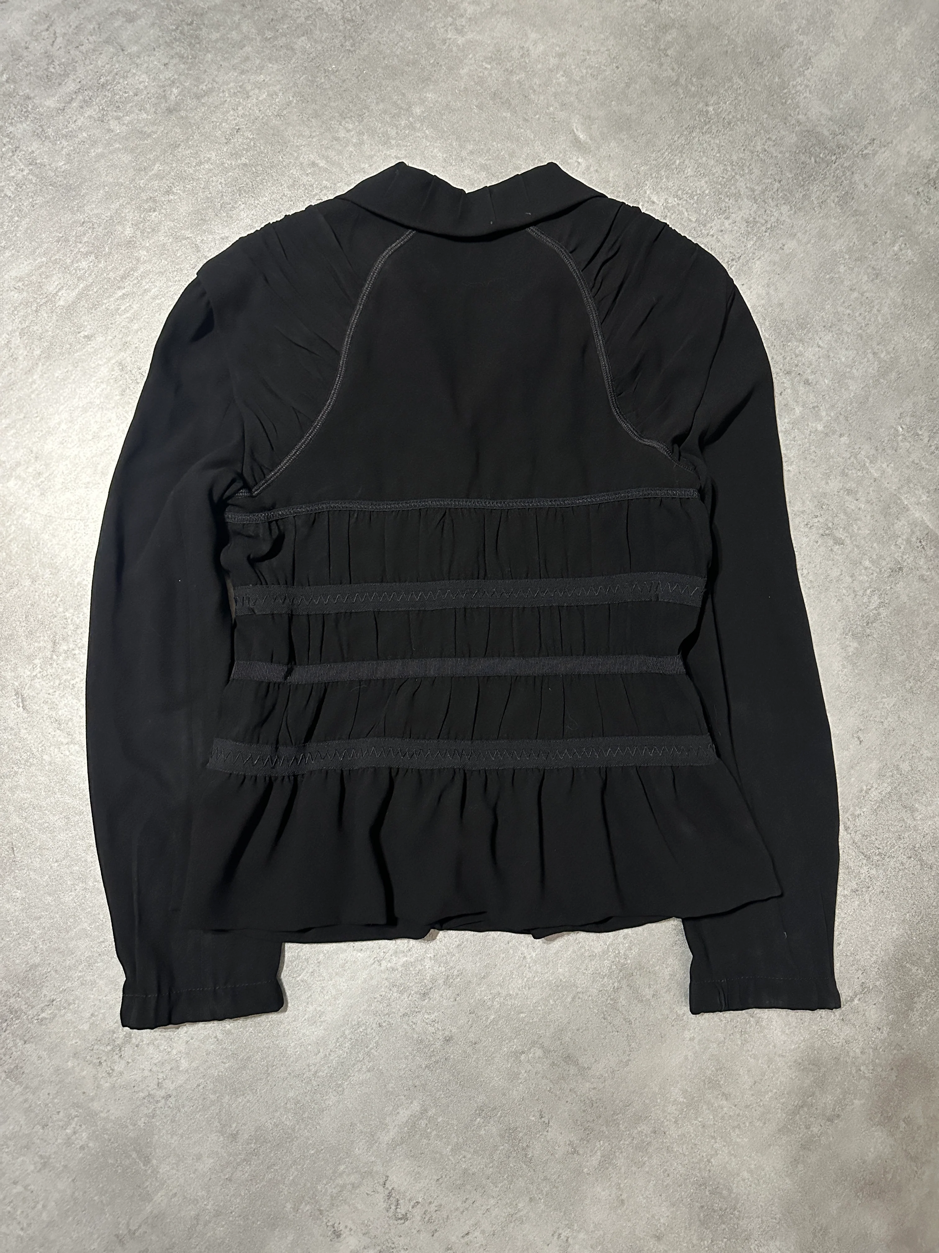 SS2007 Prada Black Pleats Shirt - Image 2