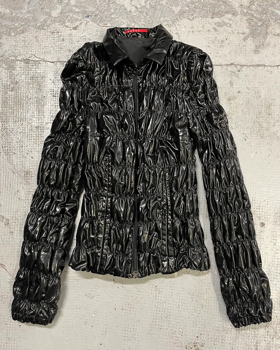 SS2007 Prada Black Reflectible Puffer Jacket - Image 2
