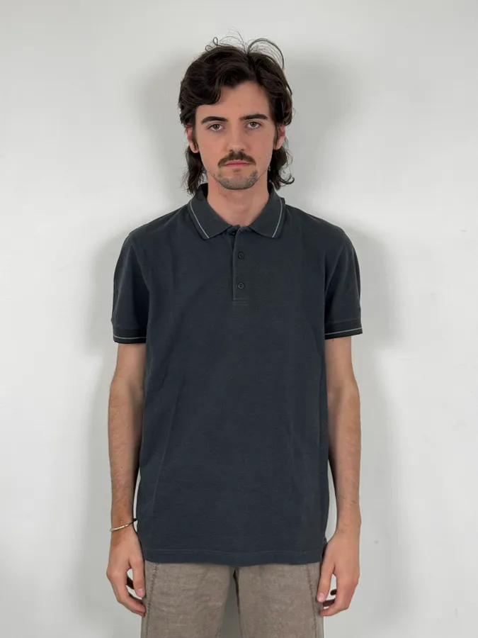 SS2007 Prada Grey Contrast Stitch Polo - Image 2
