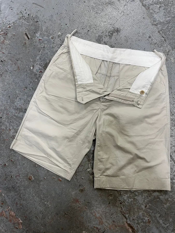 SS2007 Prada Light Beige Simple Shorts - Image 7