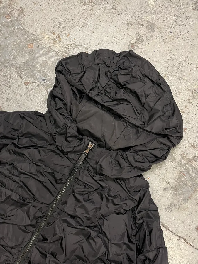 SS2007 Prada Relief Abstract Black Windbreaker Nylon Jacket - Image 6