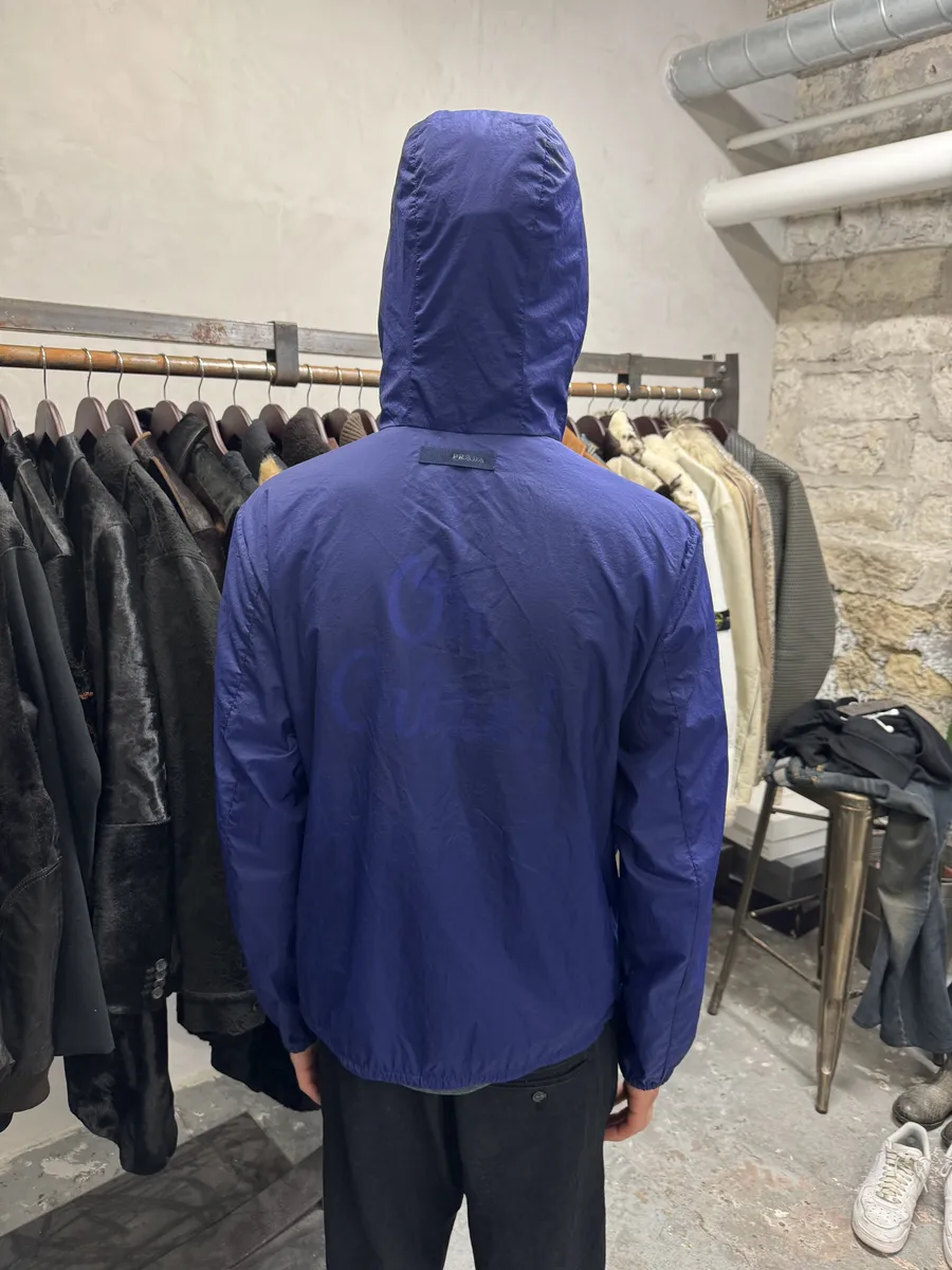 SS2007 Prada Royal Blue Light Tactical Hooded Nylon Jacket - Image 4