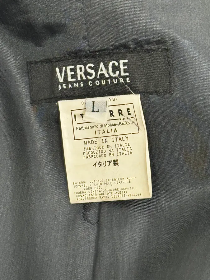 SS2007 Versace Black Leather Jacket - Image 11