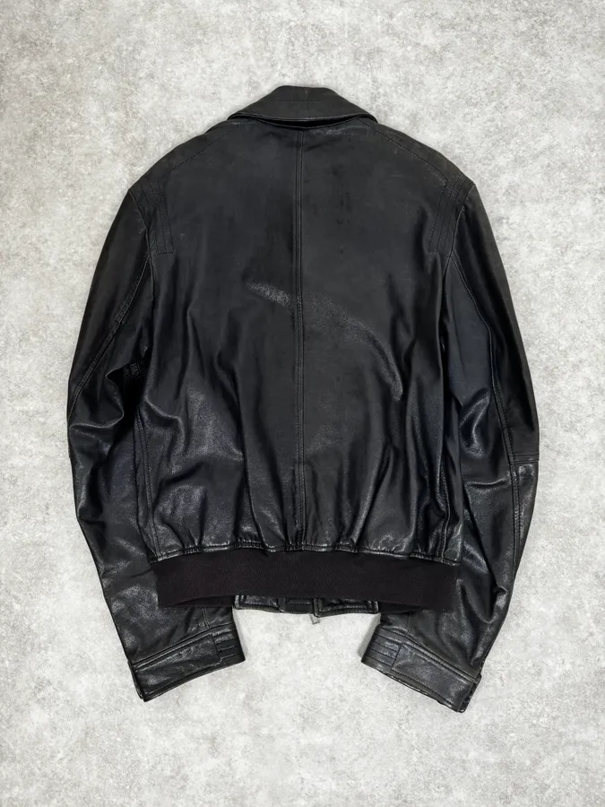 SS2007 Versace Black Leather Jacket - Image 4