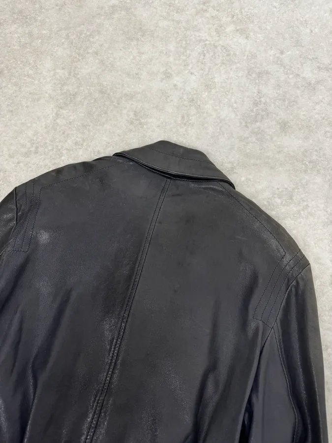 SS2007 Versace Black Leather Jacket - Image 6