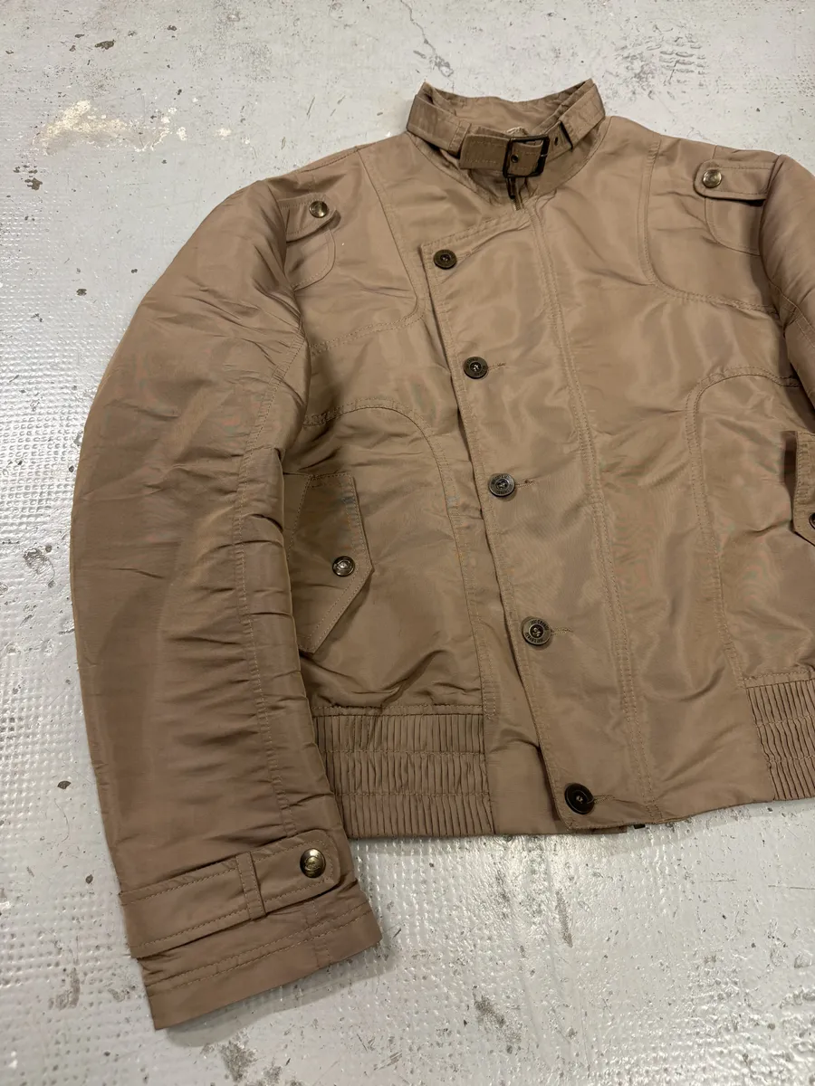 SS2008 Cavalli Biker Beige Buttoned Jacket - Image 7