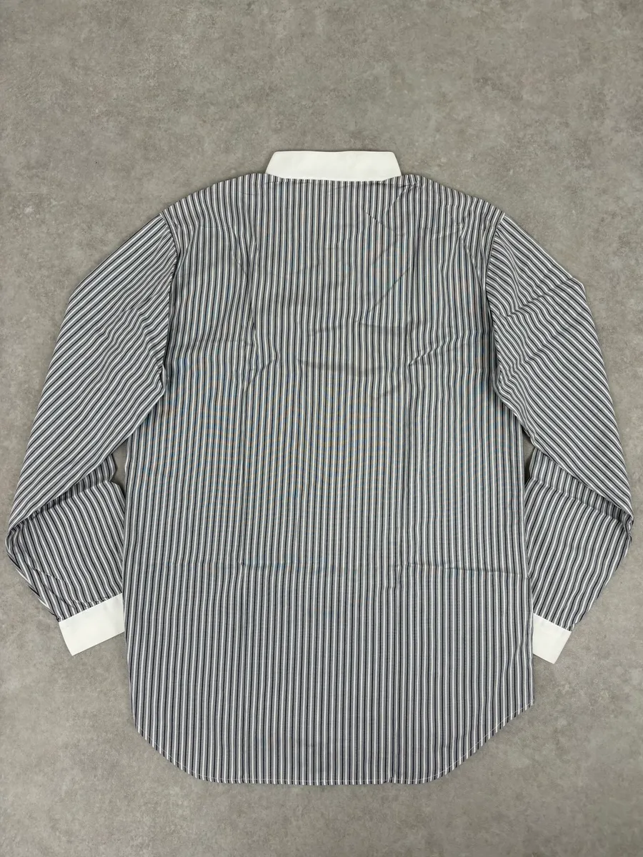 SS2008 Dior Premium White Blue & Grey Striped Classy Shirt - Image 5