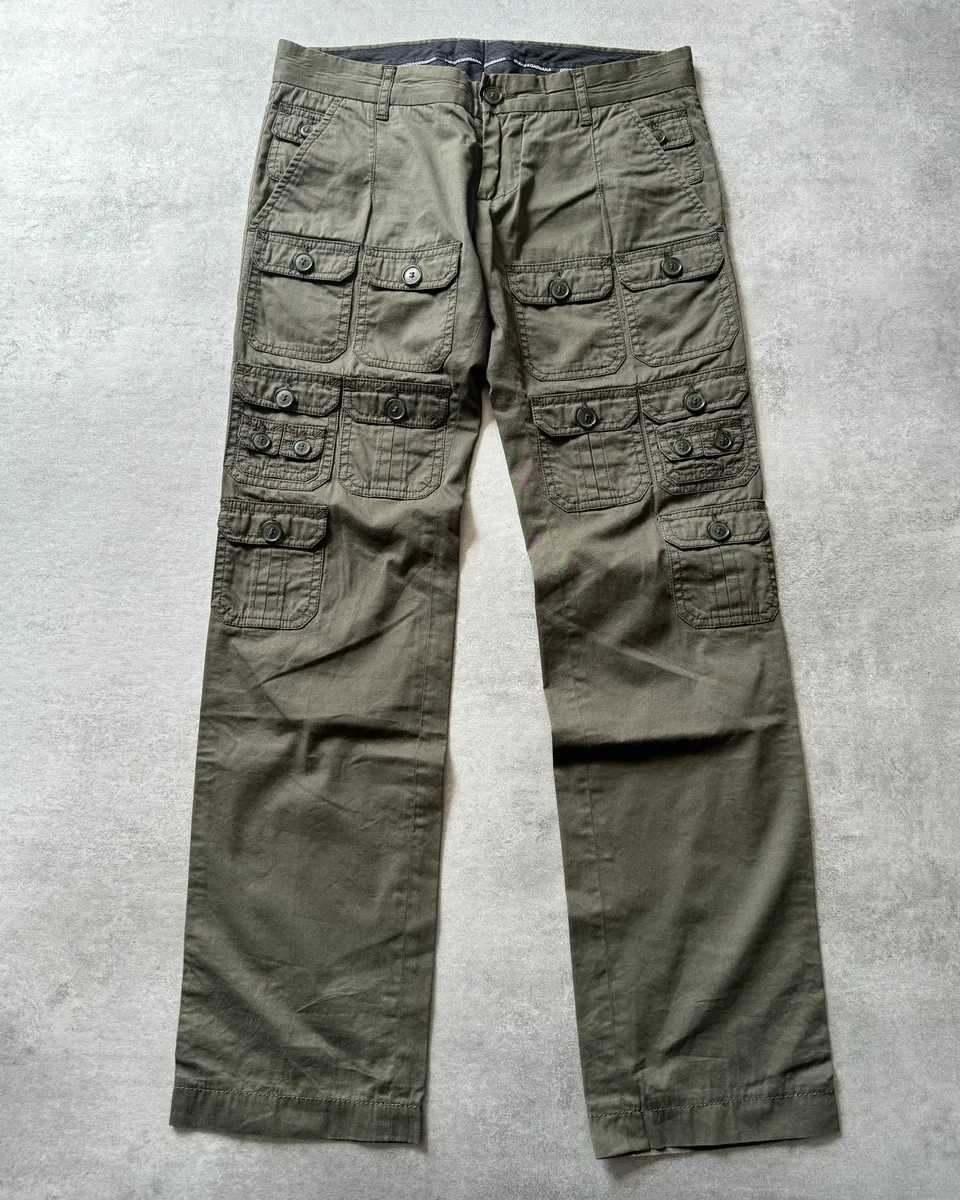 SS2008 Dolce & Gabbana 25 Pockets Cargo Olive Pants